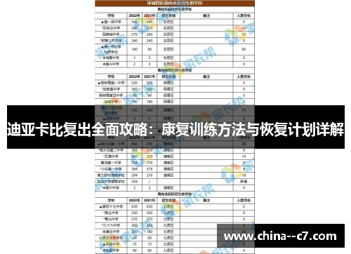 迪亚卡比复出全面攻略：康复训练方法与恢复计划详解